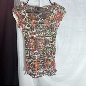 Womens Cut out Blouse Rave Top | Size Small | Polyester and Rayon